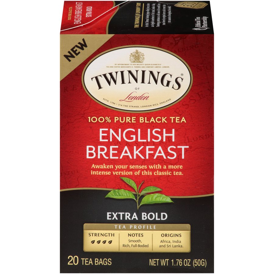 (6 Boxes) Twinings of London English Breakfast Extra Bold Black Tea