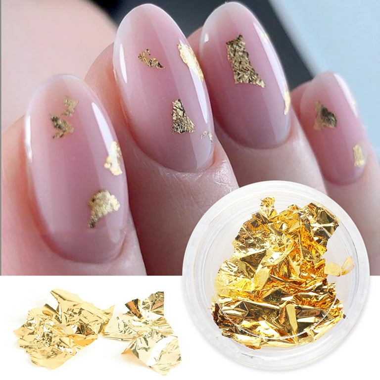 keusn tinfoil foil nail decoration gold foil silver foil nail nail color  gold and silver foil paper diy nail stickers ladies nail salon nail  stickers for women 