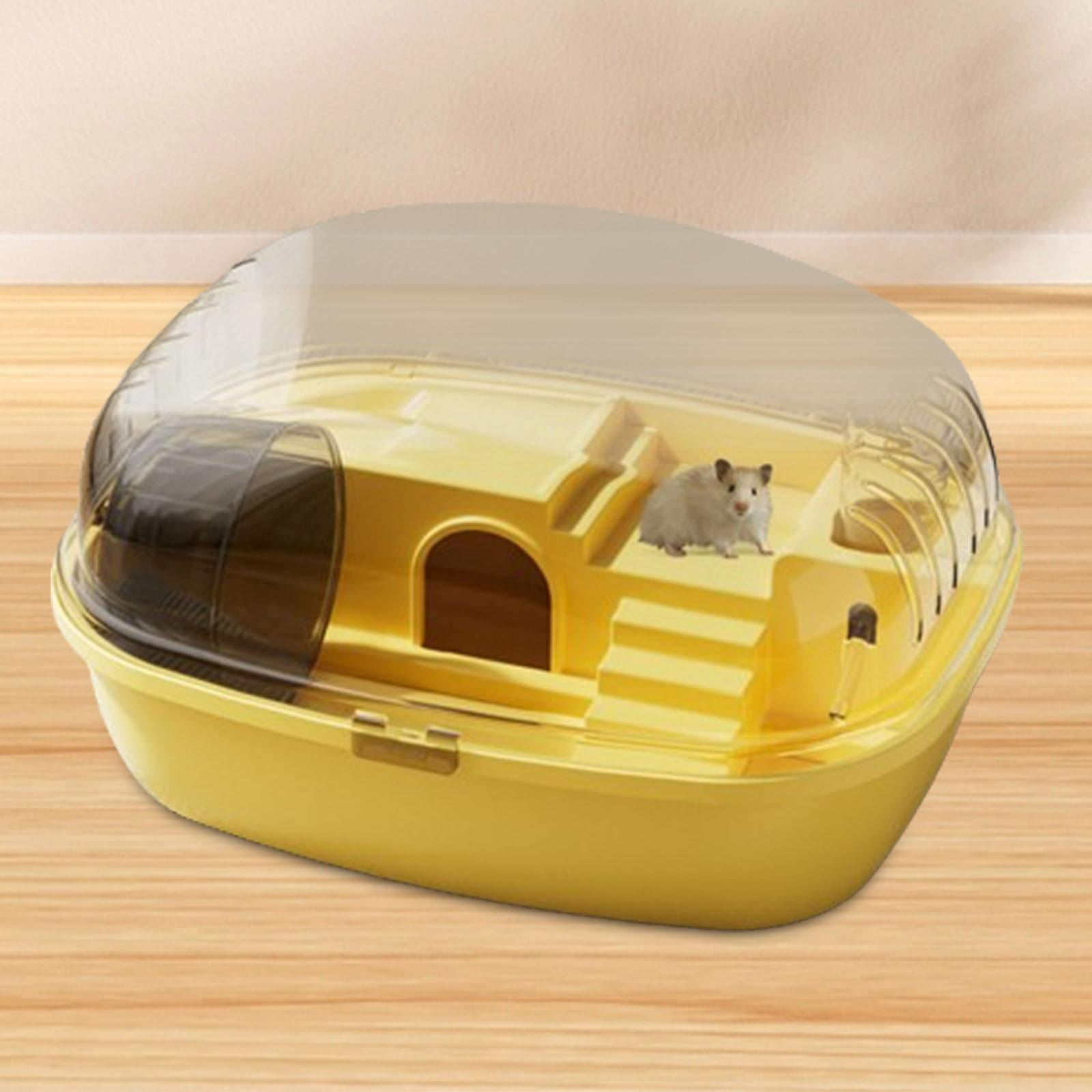 Bvdfgk Large Hamster Cage Openable Top Exercise Playing House Clear Gerbils Ventilation Yellow