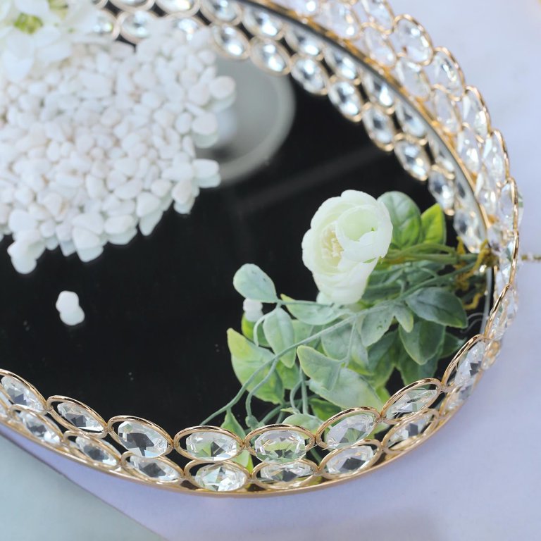 Gold Rhinestone Mirror - Oval