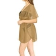 thumbnail image 4 of HAPPY BAY Women's Beachwear Swimsuit Coverups for Women Summer Swim Beach Dress Cover ups for Swimwear Women Bathing Suit Mini Kimono L-XL Beige, Solid, 4 of 5