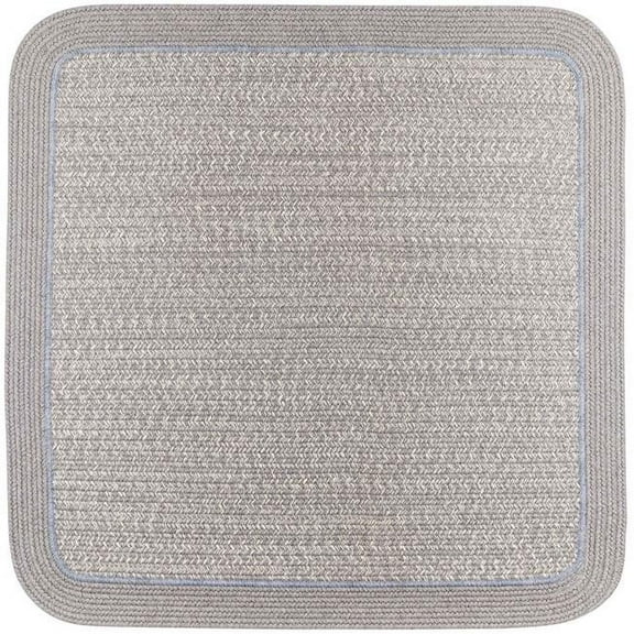 Rhody Rug CC48R048X048S 4 ft. Casual Comfort Silvermist Banded Braided Rug, Square