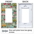thumbnail image 3 of Yayeee Rocker Switch Wall Plate 3-Gang 6.5"x4.6" Home Decorative Outlet Cover, Green Cartoon Trucks Pattern, 3 of 6