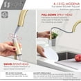 thumbnail image 2 of Stylish Modena Ht 14" Brushed Gold Single Handle Pull Down Kitchen Faucet K-131G, 2 of 11
