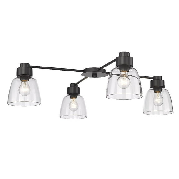 Golden Lighting Remy 4-light Flush Mount in Matte Black