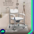 thumbnail image 3 of MEDICAL STORE Silla de Lujo Cómodo con Ruedas y Frenos Traseros Asiento Inodoro o Silla Ducha 3 en 1 Baño Portátil Adultos con Llantas y Cubeta Silla Bacinica Adultos., 3 of 9