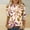 Brown, variant on Plus Size 3/4 Sleeve Tops for Women,Women Vacation Style Floral Leisure Print Round Neck Three Quarter Sleeve 3/4 Sleeve T-shirt Loose Orange XXL