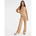 thumbnail image 2 of Time and Tru Women's and Women’s Plus Sweater Hoodie and Pants Set, Sizes XS-4X, 2 of 6