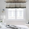 thumbnail image 3 of 2 Pack Retro Dark Grey Stripes Valance for Window Peeling Paint Effect Texture Kitchen Valance Rod Pocket Short Curtain Topper Decorative Window Treatment for Living Room Bedroom 54"x18", 3 of 8