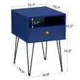 thumbnail image 5 of VECELO Set of 2 Nightstand with Drawer and Open Shelf, Modern Side Table for Living Room/Bedroom/Office, Dark Blue, 5 of 8