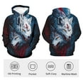 thumbnail image 4 of WHNBCW Funny Wolf Printed Hoodie Animal Graphic Sweatshirt, 4 of 8