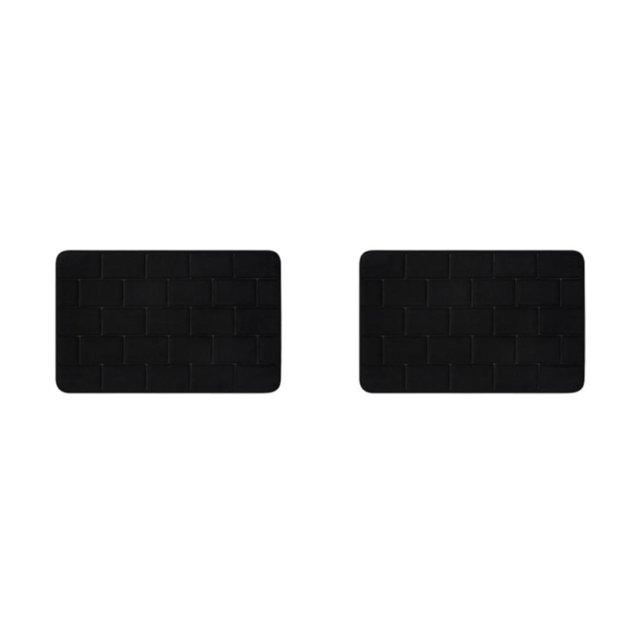 Maytalsory Quick-drying Bathroom Rugs Exquisite Crafted For Easy Cleaning Toilet Rugs Bath Mat Carpets Black 2PCS