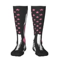 thumbnail image 1 of Wukai Ribbon Breast Cancer Awareness for Contrast Color Stockings, Sports Fitness Adult Long Socks, Unisex, 1 of 6
