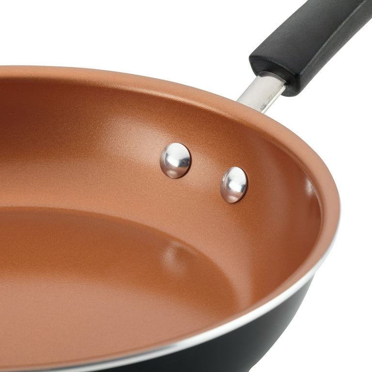Farberware 10 Easy Clean Pro Non-Stick Frying Pan, Fry Pan, Skillet,  Black, Orange 