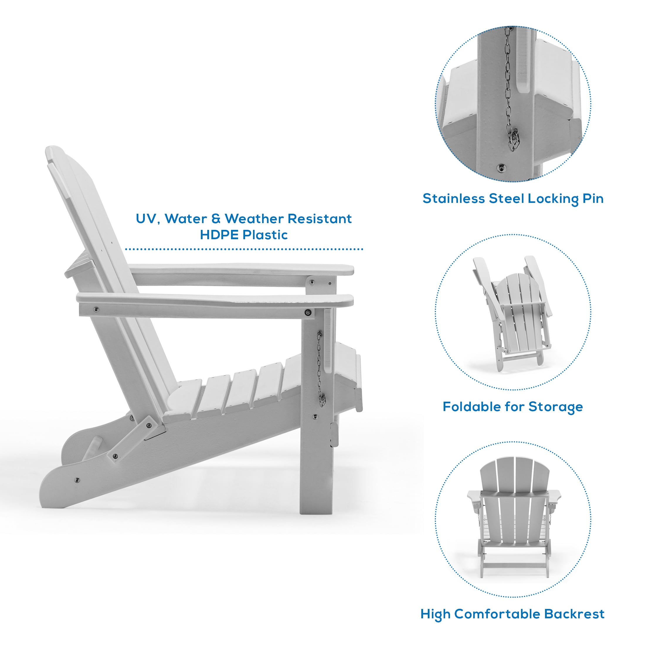 Westintrends Outdoor Folding HDPE Adirondack Chair Patio Seat Weather Resistant Dark Brown