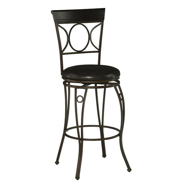 Linon Circles Full Back Wood Bar Stool 30 Seat Height Distressed Brown Finish With Fabric Com - Linon Home Decor Bar Stool Linon Circles Full Back Wood Bar Stool 30 Seat Height Distressed Brown Finish With Fabric Com - Linon Home Decor Bar Stool