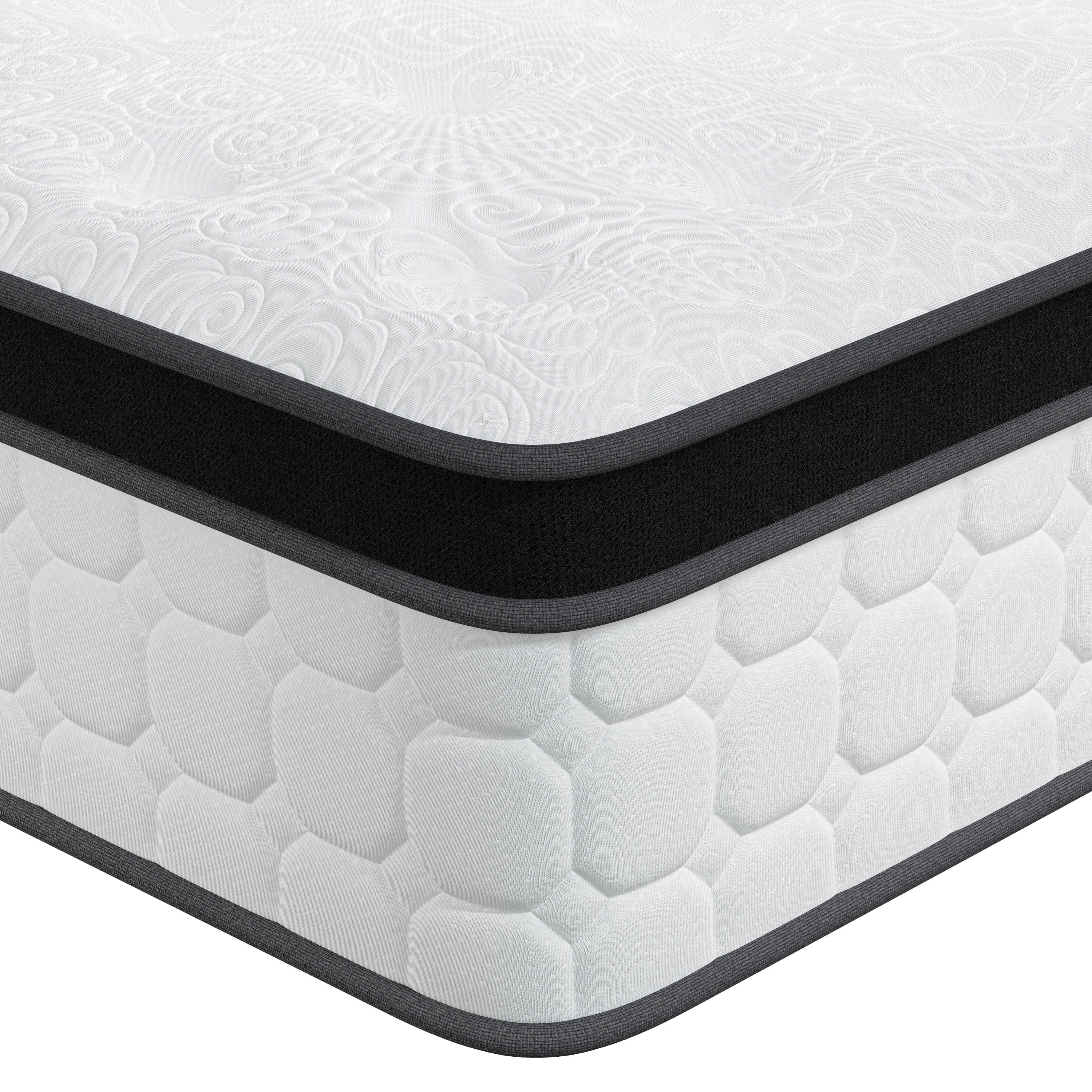 Tvdfgts 10 inch Twin Mattress, Cooling Gel Memory Foam Mattress in a Box, Individual Pocket Spring Hybrid Mattress with Pressure Relief & Motion Isolation, Soft and Comfort, Medium-Firm, CertiPUR-US