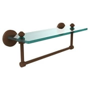 Southbeach Collection 16" Glass Vanity Shelf with Integrated Towel Bar (Build to Order)
