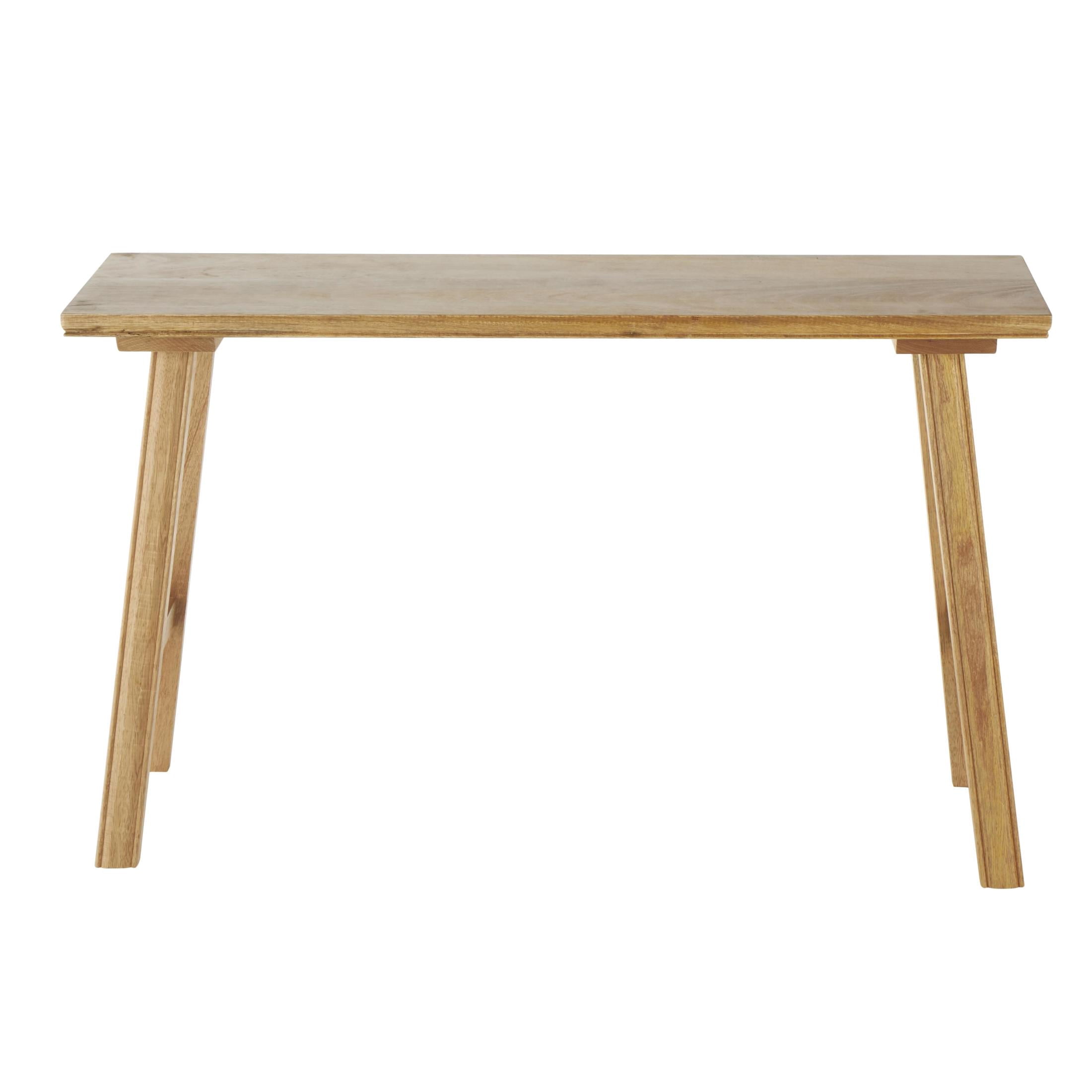 DecMode Mango Wood Handmade Traditional Bench, Brown
