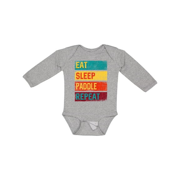 Inktastic Stand Up Paddle Boarding Eat Sleep Paddle Repeat Boys or Girls Long Sleeve Baby Bodysuit