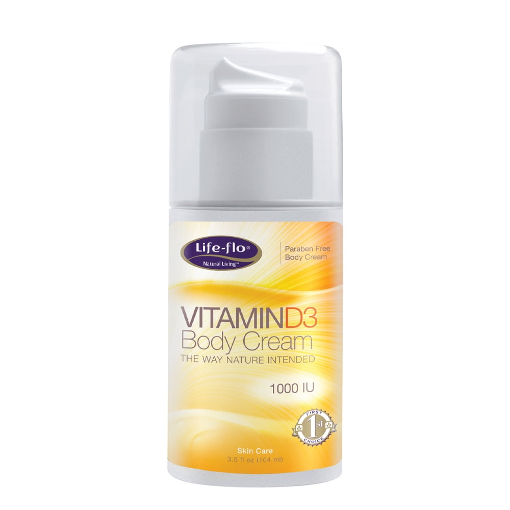 Lifeflo Vitamin D3 Body Cream 1000 IU Replenishing Treatment Soothes and Hydrates Dry Skin