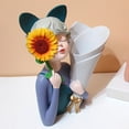 thumbnail image 4 of Estatuilla de resina nórdica para decoración de de salón, soporte de flores secas de escritorio, jarrón, estante, adornos de estatua para niñas Azul Macarena Estatuilla de niña, 4 of 8