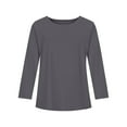 thumbnail image 5 of Garbnen Girls Long Sleeve Shirt Crewneck Gray Cute Shirts for Teen Girls Basic Fall Preppy Oversized Sweatshirt for Girls 3-4 Years, 5 of 5