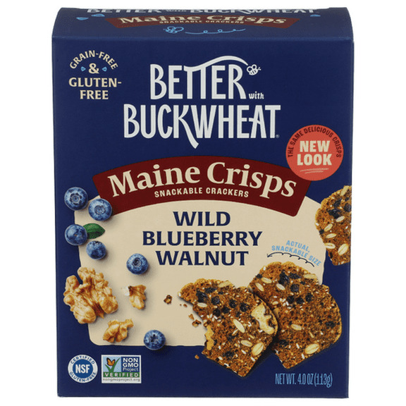 (Pack of 10) Better With Buckwheat Crisps Blueberry Walnut 4 oz