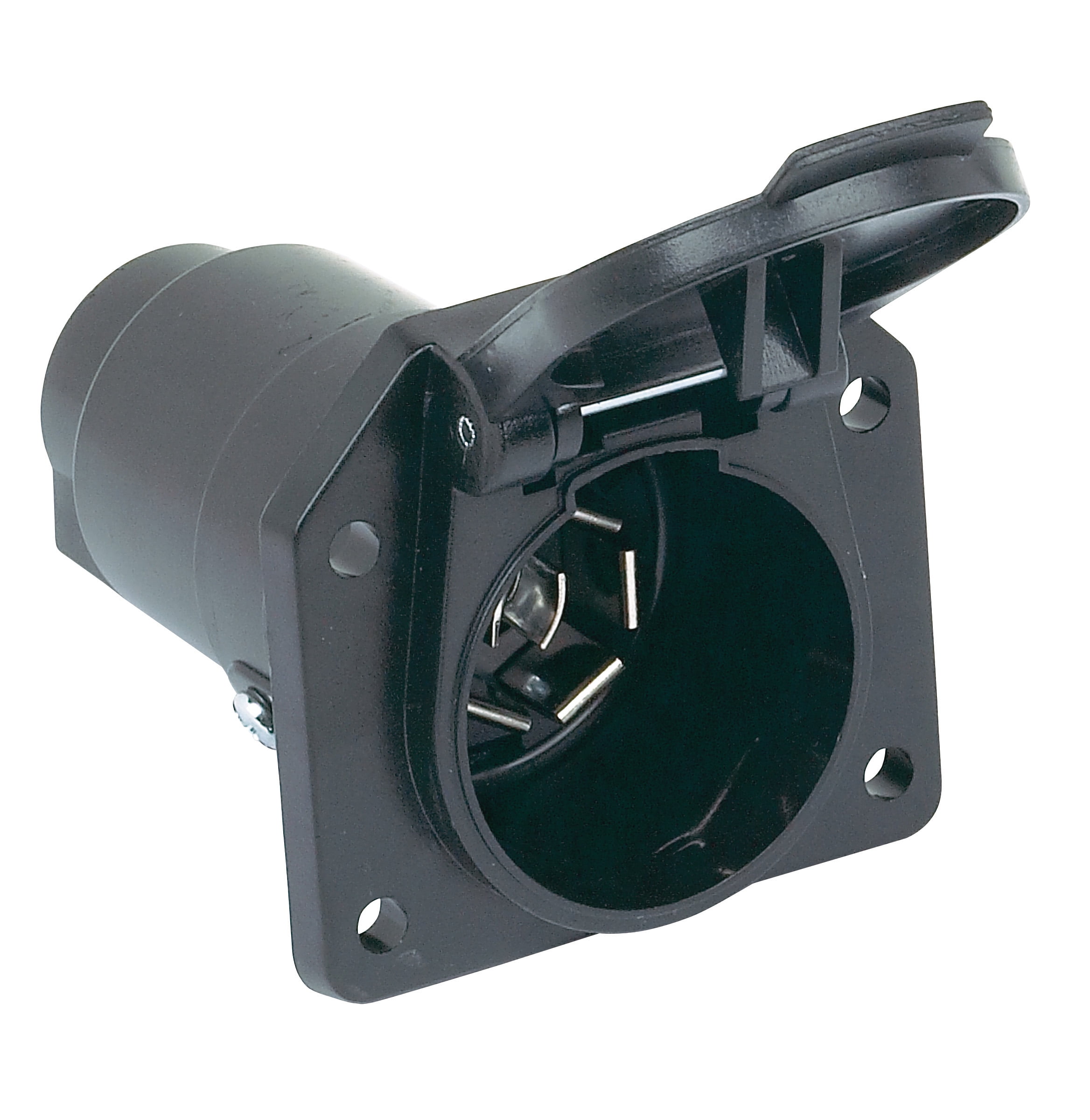 Hopkins 52027 7-Way Trailer Connector - Pin Type With Cable Protector