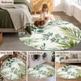 thumbnail image 5 of Round Rug 4Ft Washable Non-Slip, Green Leaves Circle Area Rugs for Living Room Bedroom, Summer Botanical Farmhouse Watercolor Leaf Indoor Floor Mats Carpet Runner for Home Decor Aesthetic, 5 of 8
