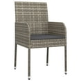 thumbnail image 3 of vidaXL 5 Piece Garden Dining Set with Cushions Grey Poly Rattan, 3 of 5