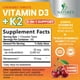 thumbnail image 2 of Suplemento de vitamina D3 K2 de Nature's Nutrition 2000 UI/75 mcg, 2 of 9