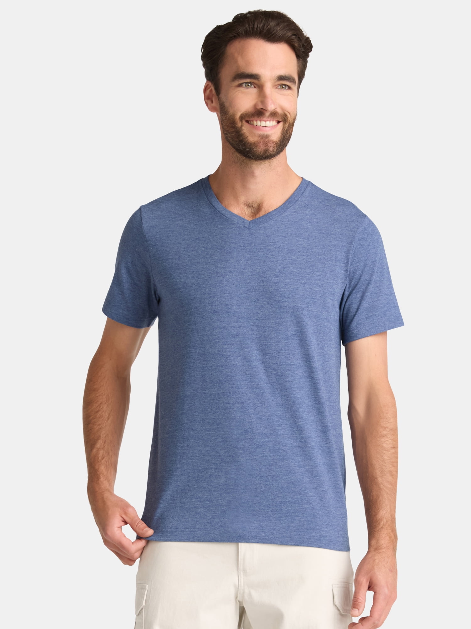 George Men's and Big Men's Lightweight V Neck Tee with Short Sleeves, 3-Pack, Sizes XS-3XL