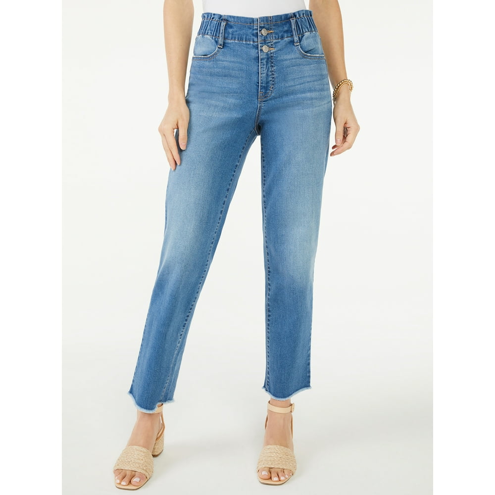 Scoop - Scoop Women's High-Rise Straight Crop Jeans - Walmart.com ...