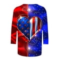 thumbnail image 5 of Cavosen Long Sleeve Shirts for Women Crew Neck Stars Stripes Patriotic Tee 250 Years Red White and Blue Graphic Shirt Summer Loose Tops, 5 of 5