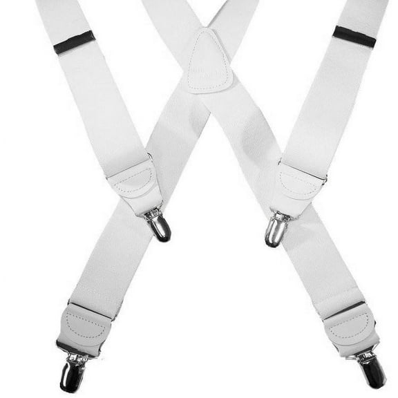 Hold-Ups All White, 1 1/2" wide Casual Series in X-back with Patented No-slip Nickel chrome clips