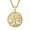 Gold no chain, variant on Unisex Stainless Steel Vintage Cut Out Family Tree of Life Crystal Inlay Flower Shaped Couple Pendant Amulet Necklace Black with Chain