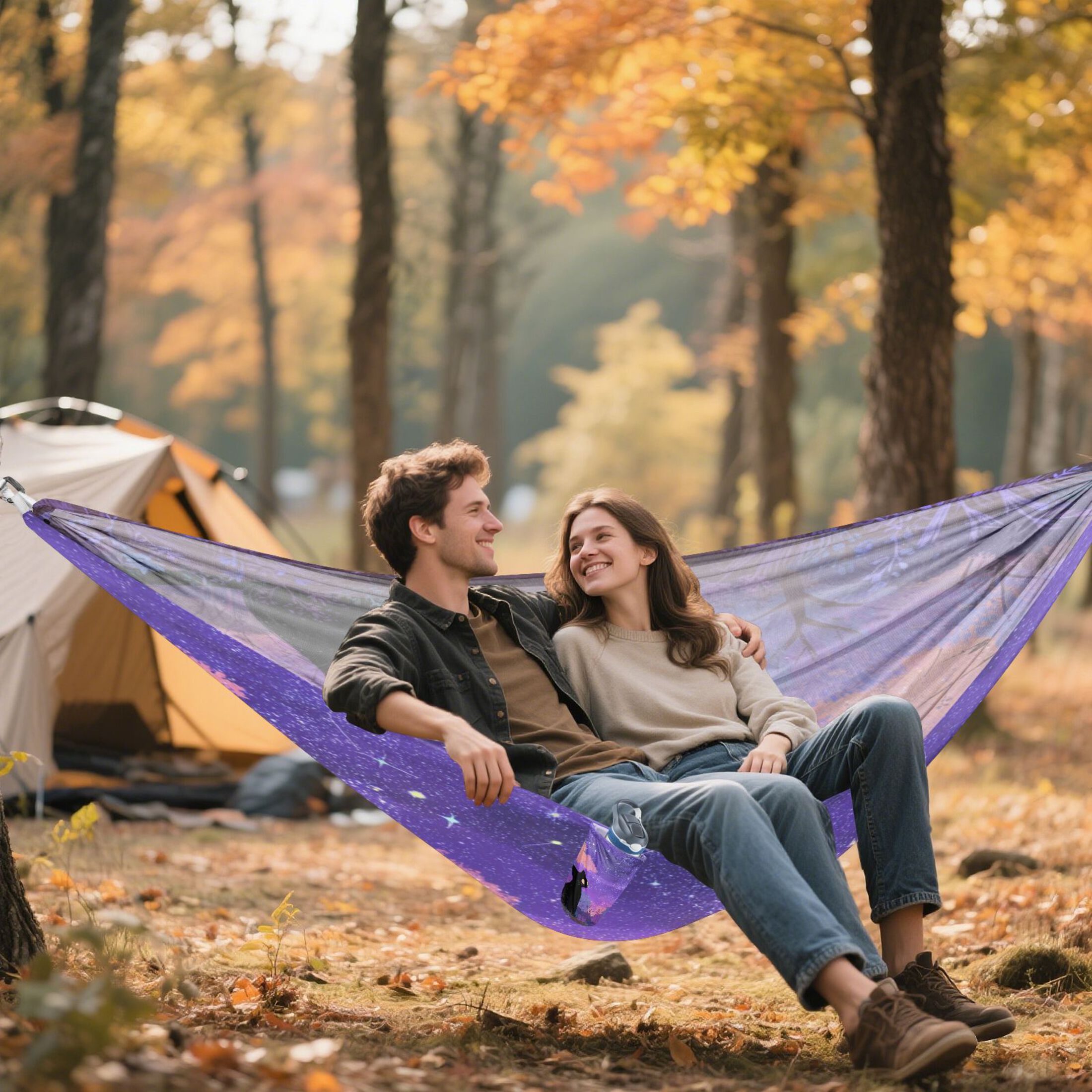Hammock Camping Hammock Nylon Portable Hammock Travel Camping Hammock Black Cat Cute