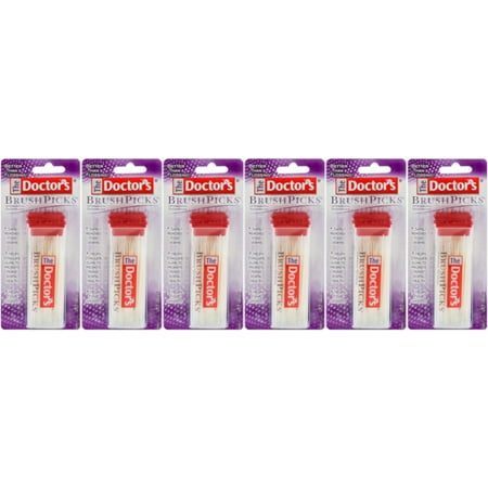 Plated Toothpick - 6 Pack The Doctor's BrushPicks Interdental Toothpicks - 120 Count Ea = 720 Picks
