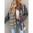 thumbnail image 2 of HOTAPEI Jean Jacket for Women Casual Plaid Button Down Boyfriend Denim Jackets Oversized Shacket Jacket With Chest Pockets, 2 of 5