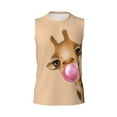 thumbnail image 6 of Picia Funny Giraffe Blowing Bubble mens Cotton Tank Undershirts , Moisture-wicking Ribbed Tanks, Lightweight Cotton Tank Undershirts-3X-Large, 6 of 8