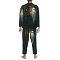 thumbnail image 2 of Halloween Costumes Mens Pajamas Set, Halloween Industrial Style Ghost Halloween Pajamas Button Down Long Sleeve Loungewear Halloween Sleepwear Pjs sets for Men, 2 of 7