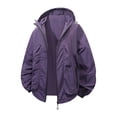 thumbnail image 2 of Guluxicc Hooded Windbreaker Jackets for Men with Pockets Drawstring Full Zipper Long Sleeve Solid Hooded Jackets for Outdoor Hiking Fall Winter, 2 of 6