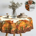 thumbnail image 2 of Thanksgiving Turkey Tablecloth Vintage Fall Pumpkin Table Cloth for Kitchen Decoration - 60" X 60" Round, 2 of 6