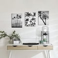 thumbnail image 4 of LyeArtork 3 Pieces Tropical Palm Tree Wall Art Black and White photo of palm trees Pictures Framed for Home Bathroom Bedroom Living Room Wall Decor Framed 12"x16"x3pcs, 4 of 6