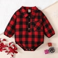 thumbnail image 2 of EnJoCho Toddler Kids Cartoon Clothes Little Boys Girls Christmas Long Sleeve Red Black Plaid Xmas Deer Prints Romper Bodysuits Fashion Home Outing Playwear, 2 of 8