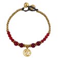 thumbnail image 3 of Mystical Aum or Om Red Quartz and Brass Beads Jingle Bell Bracelet, 3 of 5