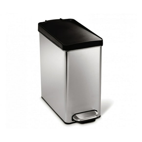 Bote de basura Simplehuman de acero inoxidable para baño, 10 l/2.6 galones