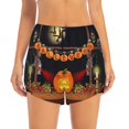 thumbnail image 2 of Goofa Halloween Decoration Printed Women 2 in 1 Running Shorts,Quick Dry Athletic Workout Shorts,High Waisted Athletic Shorts with Liner Pockets-Medium, 2 of 9