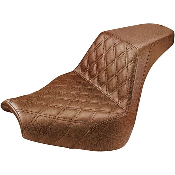 Brown Lattice-Stitch Step-Up Seat